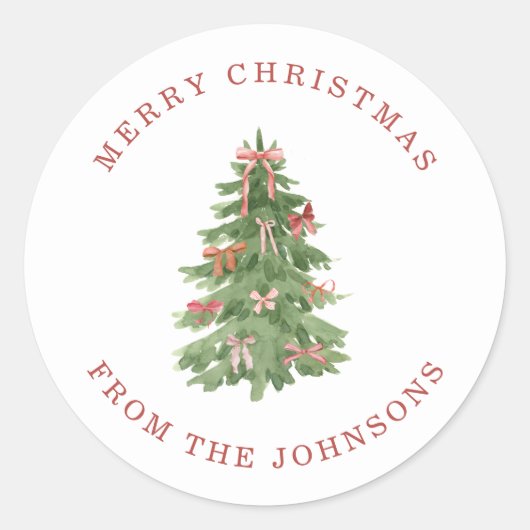 Schattigee Bows Kerstboom met Gift Label Stickers (Voorkant)