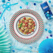 Schattigee bowtie pasta liefhebbers diner papieren bordje (Feest)