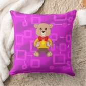 Schattigee Bowtie Teddy Bear Blue Ruimteschip Kussen (Deken)