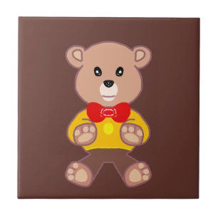 Schattigee Bowtie Teddy Bear Bruin Keramische Tege Tegeltje
