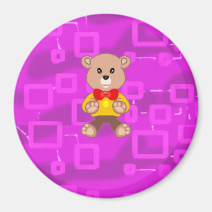 Schattigee Bowtie Teddy Bear Roze Geometrische mag Magneet