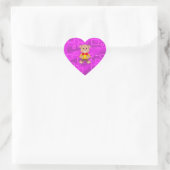 Schattigee Bowtie Teddy Bear Roze Geometrische Sti Hart Sticker (Tas)
