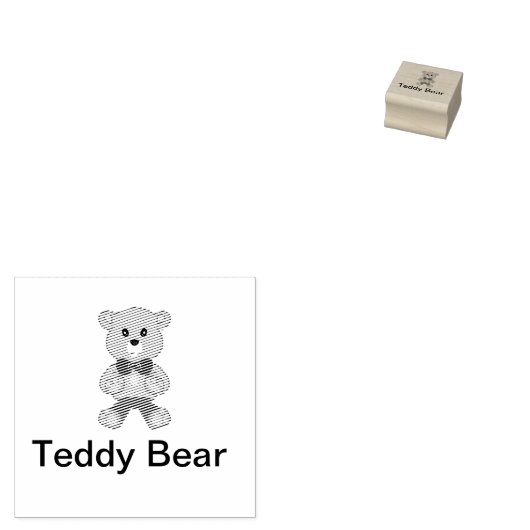 Schattigee Bowtie Teddy Bear Rubberstempel (Gestempeld)