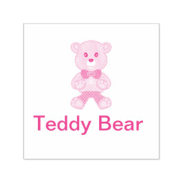 Schattigee Bowtie Teddy Bear Zelf Inking Rubber St Zelfinktende Stempel