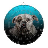Schattigee Boxer Dog w Blue Black Gradient achterg Dartbord (Voorkant)