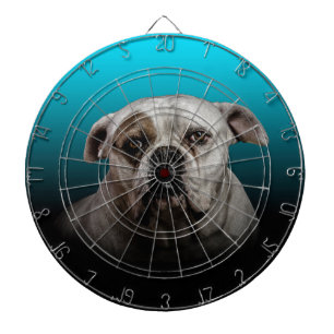 Schattigee Boxer Dog w Blue Black Gradient achterg Dartbord