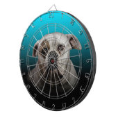 Schattigee Boxer Dog w Blue Black Gradient achterg Dartbord (Voorkant Rechts)