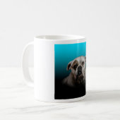 Schattigee Boxer Dog w Blue Black Gradient achterg Koffiemok (Voorkant links)