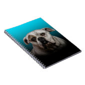 Schattigee Boxer Dog w Blue Black Gradient achterg Notitieboek (Rechterzijde)