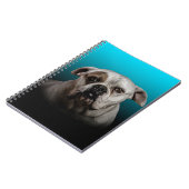Schattigee Boxer Dog w Blue Black Gradient achterg Notitieboek (Linkerzijde)