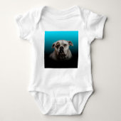 Schattigee Boxer Dog w Blue Black Gradient achterg Romper (Voorkant)