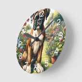 Schattigee Boxer Dog Wall Clock Ronde Klok (Hoek)