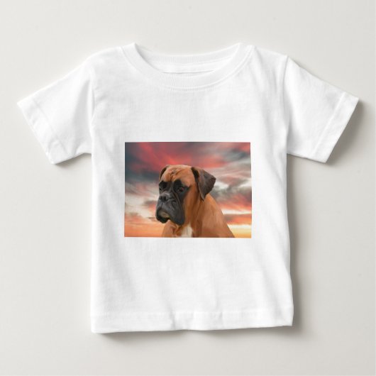 Schattigee Boxer Dog Water Kleur Olieverfschilderi (Voorkant)