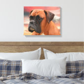Schattigee Boxer Dog Water Kleur Olieverfschilderi Canvas Afdruk (Insitu (Slaapkamer))