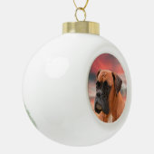 Schattigee Boxer Dog Water Kleur Olieverfschilderi Keramische Bal Ornament (Links)