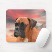Schattigee Boxer Dog Water Kleur Olieverfschilderi Muismat (Met muis)