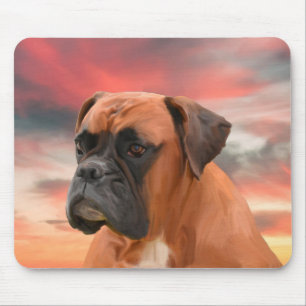 Schattigee Boxer Dog Water Kleur Olieverfschilderi Muismat