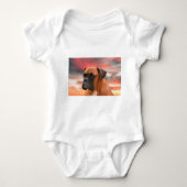 Schattigee Boxer Dog Water Kleur Olieverfschilderi Romper (Voorkant)