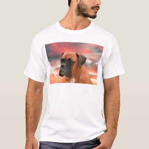 Schattigee Boxer Dog Water Kleur Olieverfschilderi T-shirt