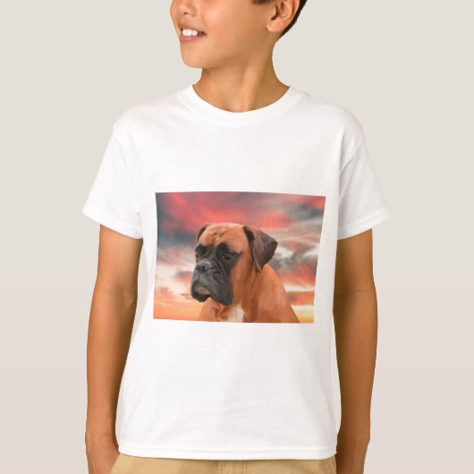 Schattigee Boxer Dog Water Kleur Olieverfschilderi T-shirt (Voorkant)