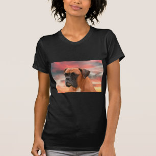 Schattigee Boxer Dog Water Kleur Olieverfschilderi T-shirt