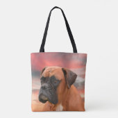 Schattigee Boxer Dog Water Kleur Olieverfschilderi Tote Bag (Achterkant)