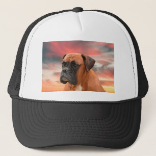 Schattigee Boxer Dog Water Kleur Olieverfschilderi Trucker Pet