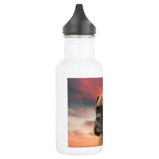 Schattigee Boxer Dog Water Kleur Olieverfschilderi Waterfles (Links)