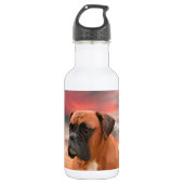 Schattigee Boxer Dog Water Kleur Olieverfschilderi Waterfles (Voorkant)