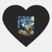 Schattigee Boxer Halloween Jack O Lantern Pumpkin Hart Sticker (Voorkant)