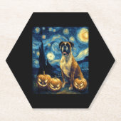 Schattigee Boxer Halloween Jack O Lantern Pumpkin  Kartonnen Onderzetters (Voorkant)
