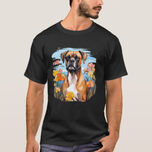 Schattigee Boxer Hond in Botanische Bloementuin Pu T-shirt