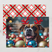 Schattigee Boxer Kusjes & Kerstwensen gepersonalis Feestdagenkaart (Voorkant / Achterkant)