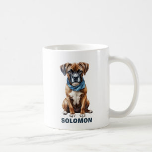 Schattigee Boxer met een sjaal Gepersonaliseerd Koffiemok