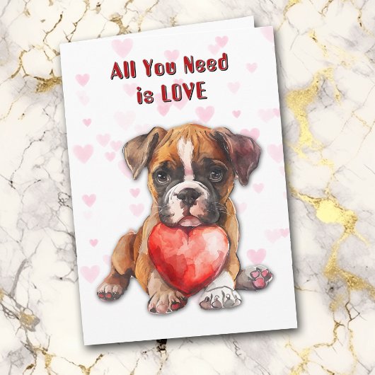 Schattigee Boxer Puppy Dog Alles wat je nodig hebt Feestdagen Kaart