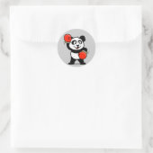 Schattigee Boxing Panda Ronde Sticker (Tas)