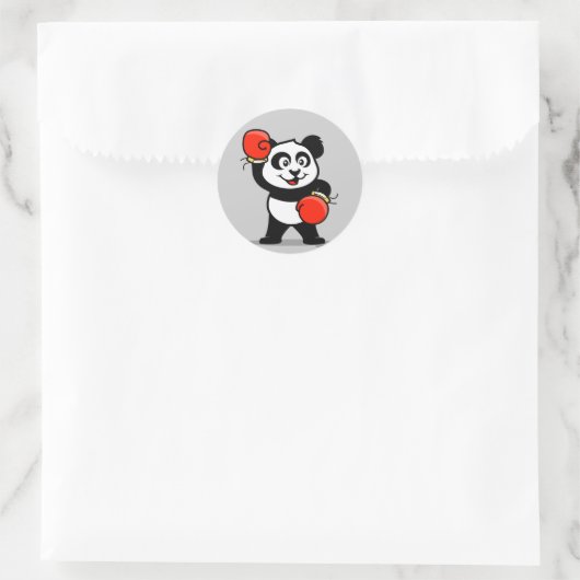 Schattigee Boxing Panda Ronde Sticker (Tas)