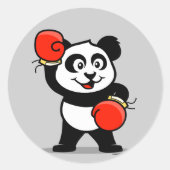 Schattigee Boxing Panda Ronde Sticker (Voorkant)