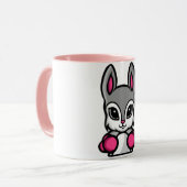 Schattigee Boxing Rabbit Cartoon Coffee Mok (Voorkant links)