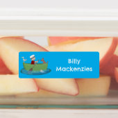 Schattigee Boy Sailor Roeiboot cartoon gepersonali Labels (Aangebracht)