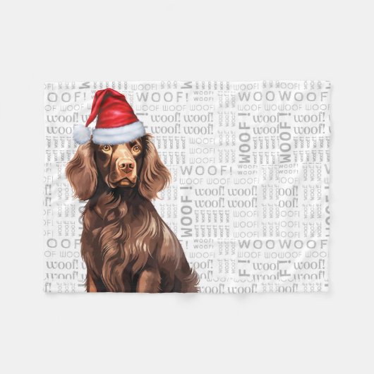 Schattigee Boykin Spaniel Hond Kerstvakantie Fleece Deken (Voorkant (Horizontaal))