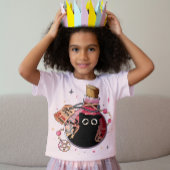 Schattigee boze kattengeest gevangen in roze drank t-shirt