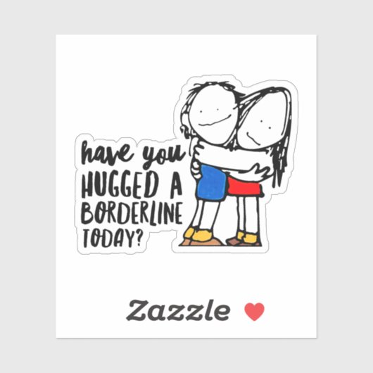 Schattigee BPD Knuffel een Borderline | Schuldgesc Sticker (Vel)