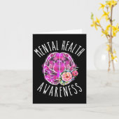 Schattigee Brain Mental Health Awareness Support G Kaart (Gele Bloem)