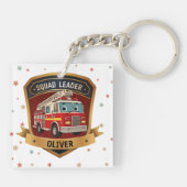 Schattigee brandweerbadge gepersonaliseerd sleutelhanger (Achterkant)