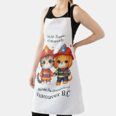 Schattigee brandweerdieren verkleed voor heldhafti schort (Insitu)