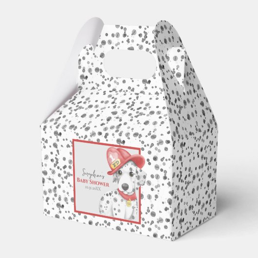Schattigee Brandweerman Dalmatische Baby shower Bedankdoosjes (Voorkant Zijde)