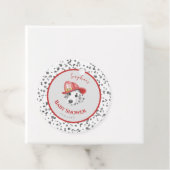 Schattigee Brandweerman Dalmatische Baby shower Bedankjes Labels (In situ)