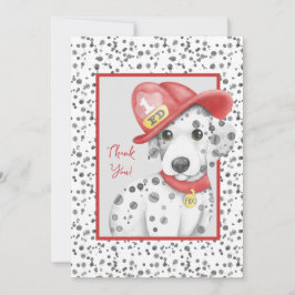 Schattigee Brandweerman Dalmatische Baby shower Bedankkaart