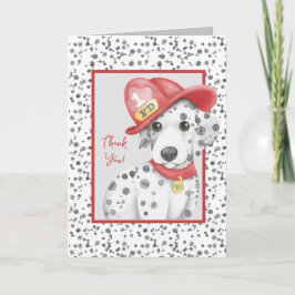 Schattigee Brandweerman Dalmatische Baby shower Bedankkaart